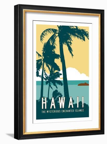 Hawaii Travel Poster-Michael Jon Watt-Framed Giclee Print