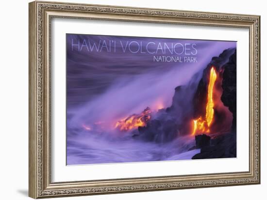 Hawaii Volcanoes National Park - Lava Flow-Lantern Press-Framed Art Print