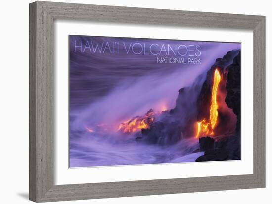 Hawaii Volcanoes National Park - Lava Flow-Lantern Press-Framed Art Print