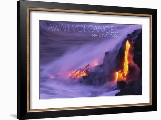 Hawaii Volcanoes National Park - Lava Flow-Lantern Press-Framed Art Print