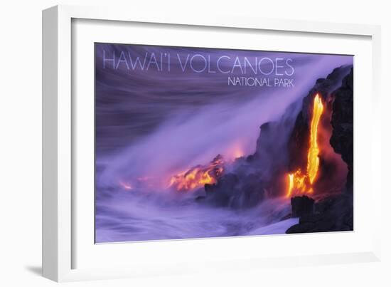 Hawaii Volcanoes National Park - Lava Flow-Lantern Press-Framed Art Print