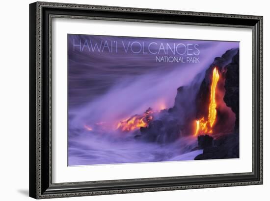 Hawaii Volcanoes National Park - Lava Flow-Lantern Press-Framed Art Print