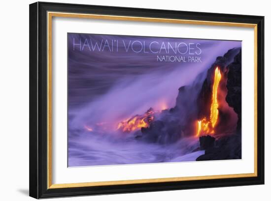 Hawaii Volcanoes National Park - Lava Flow-Lantern Press-Framed Art Print