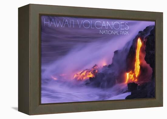 Hawaii Volcanoes National Park - Lava Flow-Lantern Press-Framed Stretched Canvas