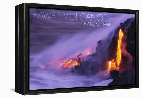 Hawaii Volcanoes National Park - Lava Flow-Lantern Press-Framed Stretched Canvas