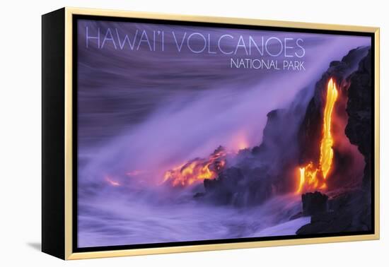 Hawaii Volcanoes National Park - Lava Flow-Lantern Press-Framed Stretched Canvas