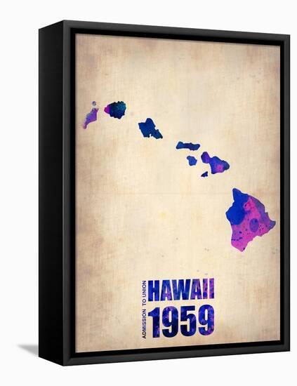 Hawaii Watercolor Map-NaxArt-Framed Stretched Canvas