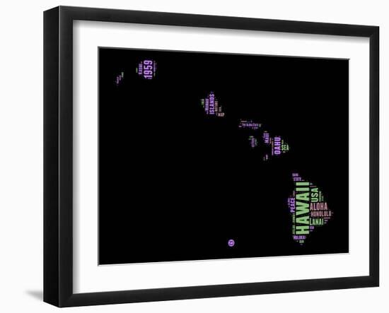 Hawaii Word Cloud 1-NaxArt-Framed Art Print