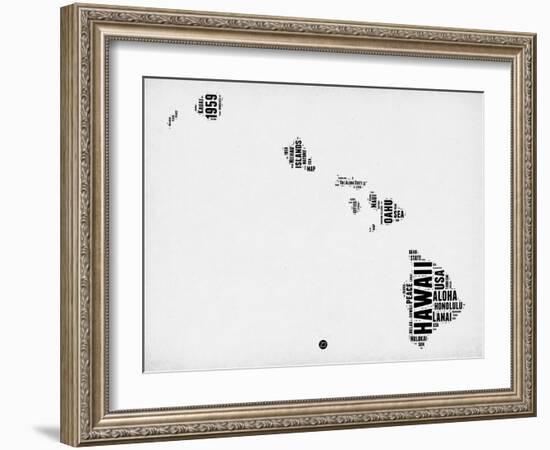 Hawaii Word Cloud 2-NaxArt-Framed Art Print