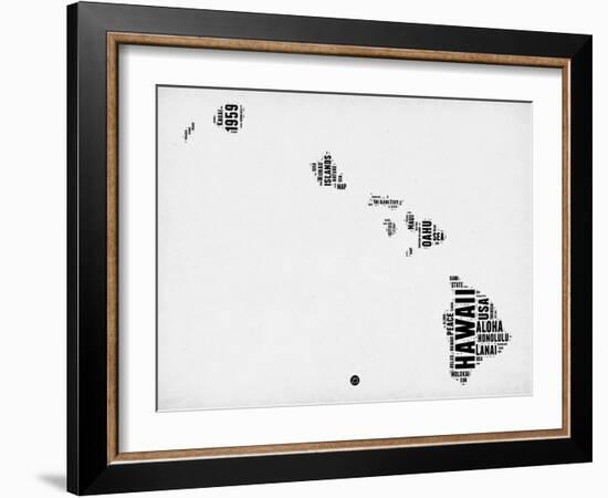 Hawaii Word Cloud 2-NaxArt-Framed Art Print