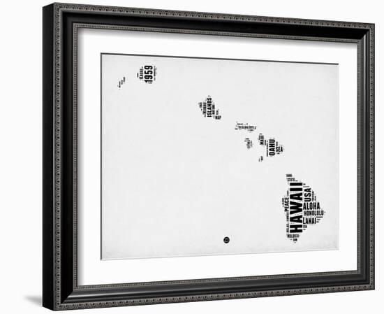 Hawaii Word Cloud 2-NaxArt-Framed Art Print