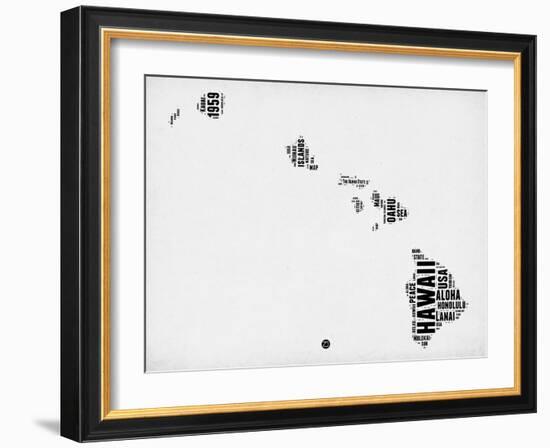 Hawaii Word Cloud 2-NaxArt-Framed Art Print