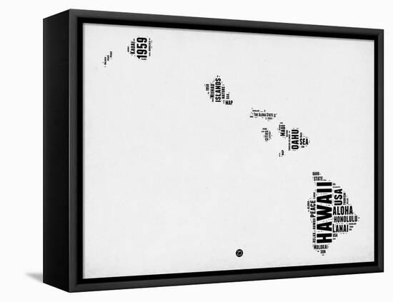 Hawaii Word Cloud 2-NaxArt-Framed Stretched Canvas