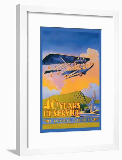 Hawaiian Airlines, 40 Years of Service-C.e. White-Framed Art Print