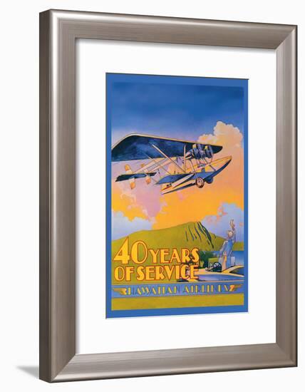 Hawaiian Airlines, 40 Years of Service-C.e. White-Framed Art Print