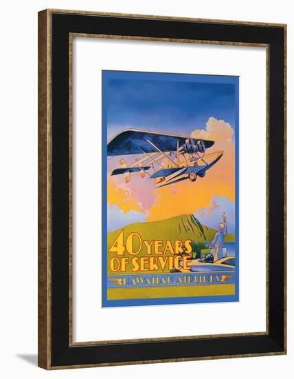 Hawaiian Airlines, 40 Years of Service-C.e. White-Framed Art Print