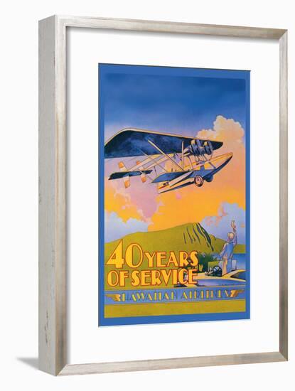 Hawaiian Airlines, 40 Years of Service-C.e. White-Framed Art Print