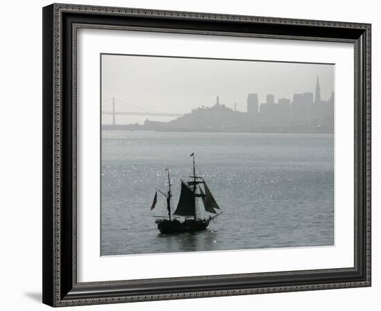 Hawaiian Chieftan, Tallship Saling on the San Francisco Bay, c.2007-Eric Risberg-Framed Photographic Print