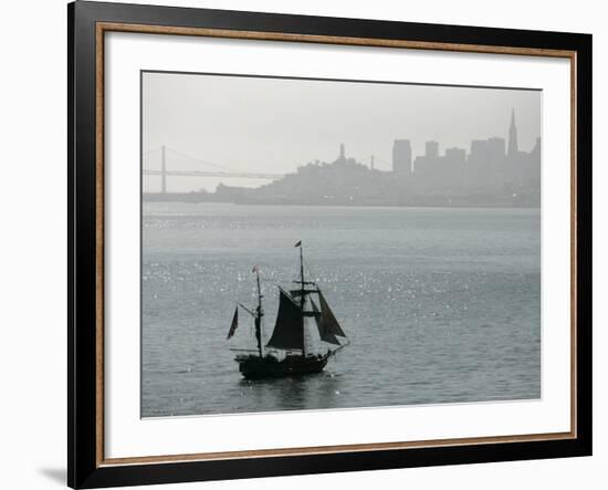 Hawaiian Chieftan, Tallship Saling on the San Francisco Bay, c.2007-Eric Risberg-Framed Photographic Print