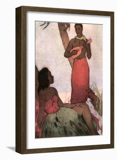 Hawaiian Couple, Man with Ukulele-null-Framed Art Print