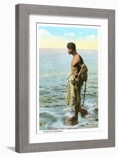 Hawaiian Fisherman-null-Framed Art Print