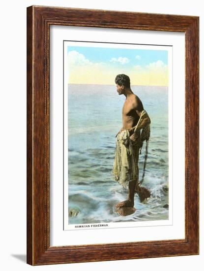 Hawaiian Fisherman-null-Framed Art Print