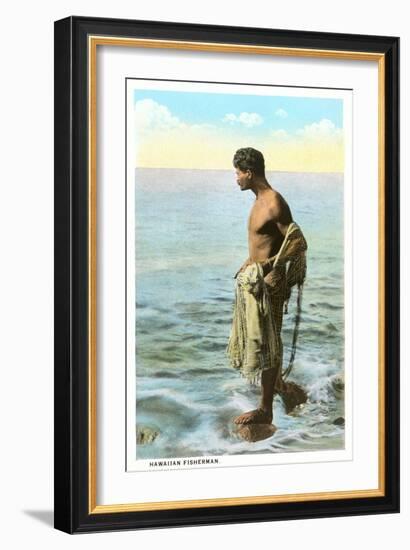 Hawaiian Fisherman-null-Framed Art Print