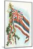 Hawaiian Flag and Leis-null-Mounted Art Print