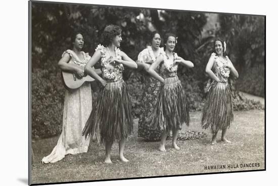 Hawaiian Hula Dancers-null-Mounted Art Print