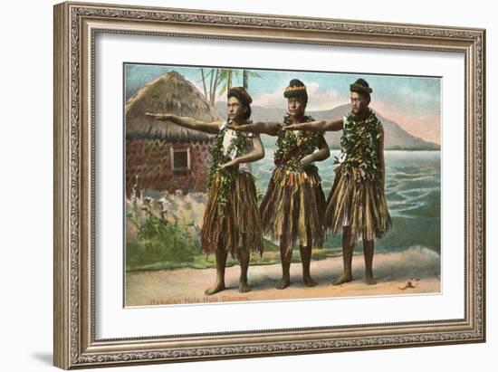 Hawaiian Hula Dancers-null-Framed Art Print