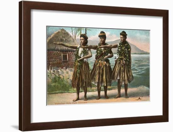 Hawaiian Hula Dancers-null-Framed Art Print