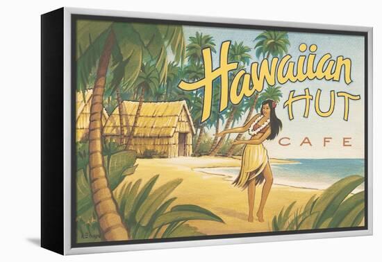 Hawaiian Hut Cafe-Kerne Erickson-Framed Stretched Canvas