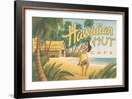 Hawaiian Hut Cafe-Kerne Erickson-Framed Art Print