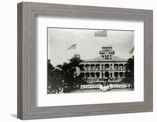 Hawaiian Island Annexation Ceremony-Library of Congress-Framed Photographic Print