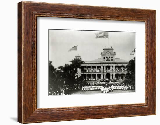 Hawaiian Island Annexation Ceremony-Library of Congress-Framed Photographic Print