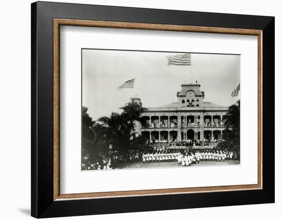 Hawaiian Island Annexation Ceremony-Library of Congress-Framed Photographic Print