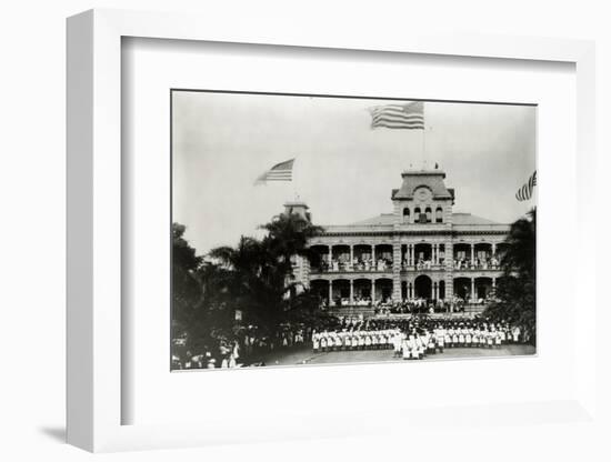 Hawaiian Island Annexation Ceremony-Library of Congress-Framed Photographic Print