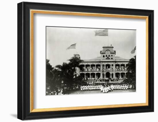 Hawaiian Island Annexation Ceremony-Library of Congress-Framed Photographic Print