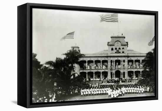 Hawaiian Island Annexation Ceremony-Library of Congress-Framed Premier Image Canvas