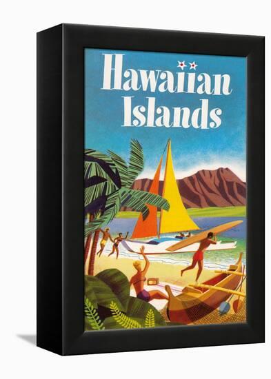 Hawaiian Islands Poster-null-Framed Stretched Canvas