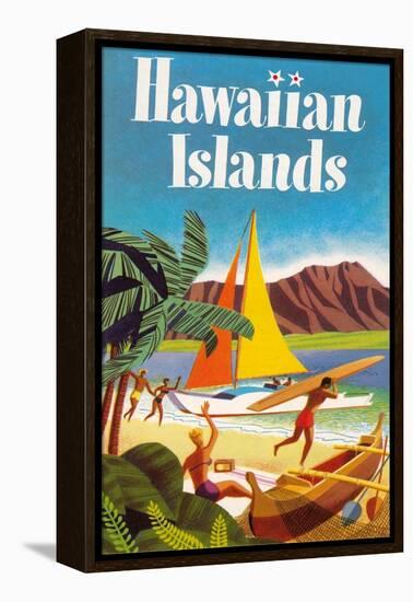 Hawaiian Islands Poster-null-Framed Stretched Canvas