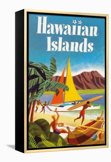 Hawaiian Islands Poster-null-Framed Stretched Canvas