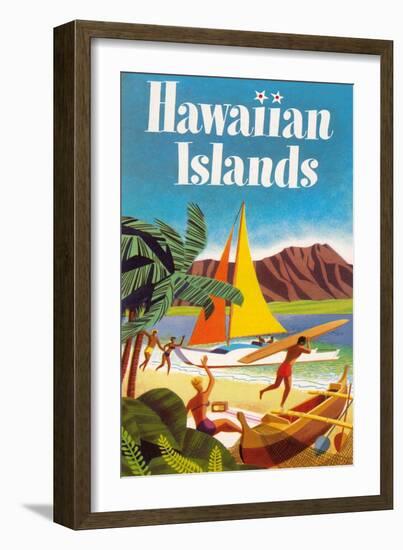 Hawaiian Islands Poster-null-Framed Art Print