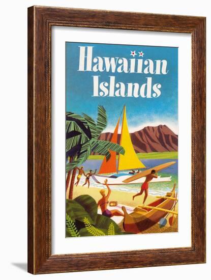 Hawaiian Islands Poster-null-Framed Art Print