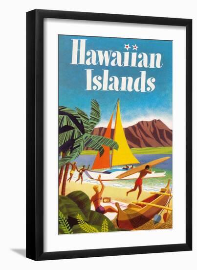 Hawaiian Islands Poster-null-Framed Art Print