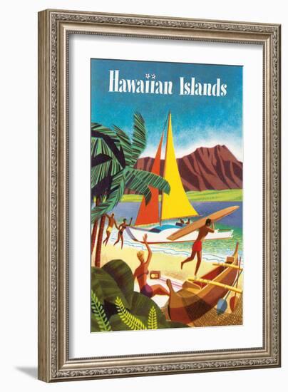 Hawaiian Islands-Pacifica Island Art-Framed Art Print