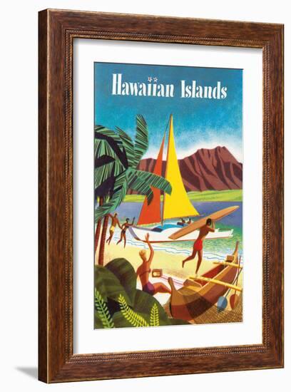 Hawaiian Islands-Pacifica Island Art-Framed Art Print