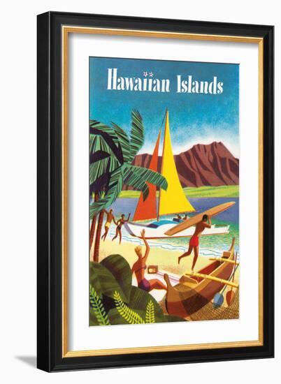 Hawaiian Islands-Pacifica Island Art-Framed Art Print