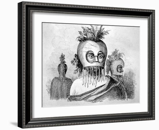 Hawaiian Man Wearing a Gourd Mask, 18th Century-John Webber-Framed Giclee Print