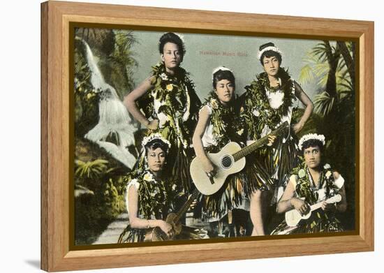 Hawaiian Music Girls-null-Framed Stretched Canvas